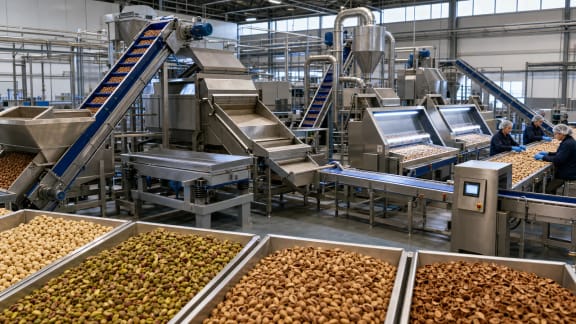 Hazelnut, Pistachio, Walnut and Almond Processing Line in an illustrative agricultural technology context in Türkiye