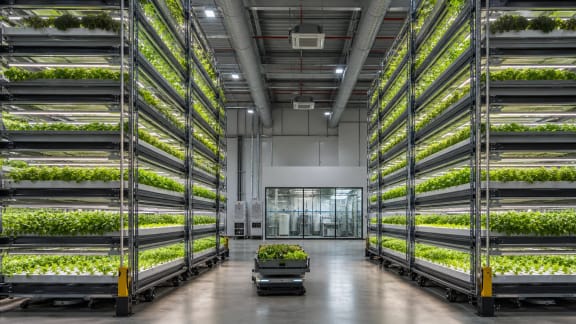 Commercial Vertical Farming System with LED Lighting and Climate Control in an illustrative agricultural technology context in Türkiye