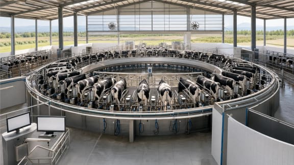 Rotary Milking Parlour with Herd Management System in an illustrative agricultural technology context in Türkiye