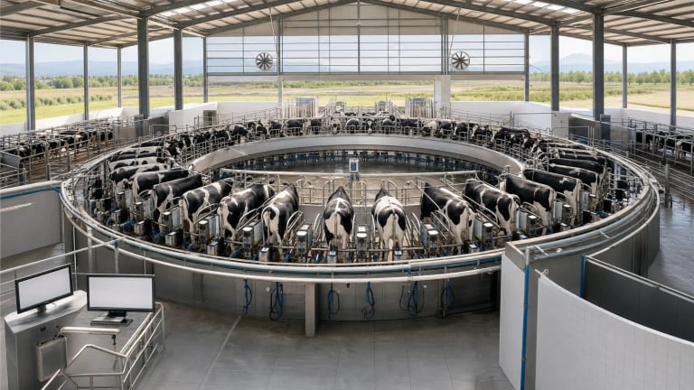 Rotary Milking Parlour with Herd Management System in an illustrative agricultural technology context in Türkiye