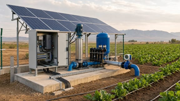 Solar-Powered Irrigation Pumping Station with VFD Control in an illustrative agricultural technology context in Türkiye